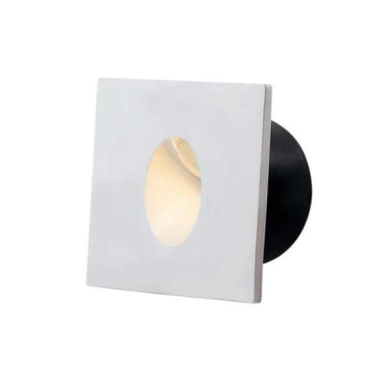 Balise LED Encastrable Carrée 3W 220V 34° Blanche IP20 pour Escaliers - Blanc Neutre 4000K - 5500K - SILAMP