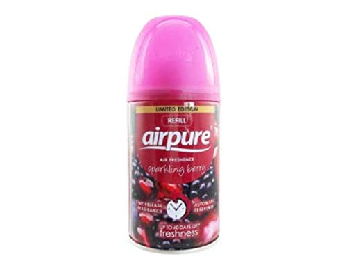 airpure Air-O-Matic Air Freshener Refill, 250ml, Automatic Spray Fragrance for Home, Office, Kitchens and Anywhere for a Burst of Fresh Scent - Sparkling Berry Fragrance