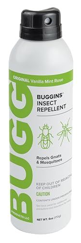 BUGGINS Original - Insect Repellent - Mosquitoes & Gnats, DEET Free, Non-Greasy - 6 oz Continuous Spray Can