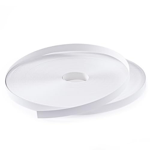 Image of PVC Edge Banding 3 /4 inch x 250 ft Veneer Edge Banding White with Hot Melt Adhesive Pre - glued Iron on Edging Tape Trim for Cabinet Plywood Repairs and Furniture Restoration