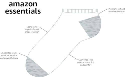 Amazon Essentials unisex-child Cotton Low Cut Cushioned Sock2