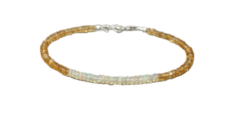 Bracelet en citrine et opale d'Éthiopie pour illuminer vos tenues bohèmes chics quotidiennes