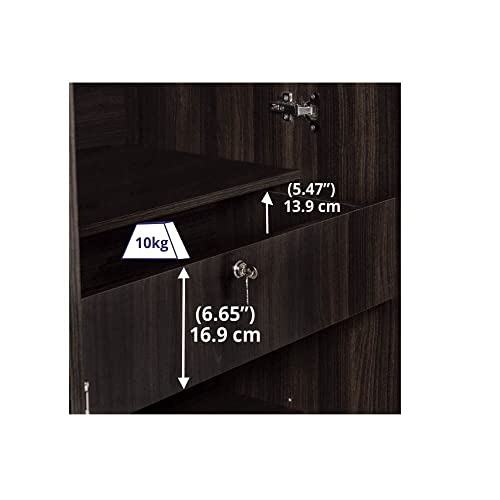 Image of Wakefit Wardrobe | 1 Year Warranty | Engineered Wood Almirah, Cupboard for Clothes Storage | 4 Door, 1 Drawer, 2 Hanging Space | Cashmere - Dark Brown