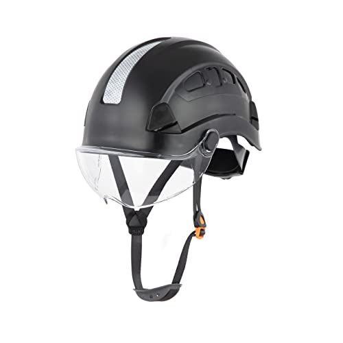 Defender Safety H1-Ch Safety Helmet Hard Hat With Visor Ansi Z89.1 For Construction (Black W/Visor) #TOP7