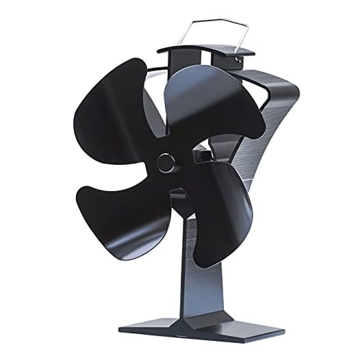 HAWCAFU Wood Stove Fan Heat Powered Fireplace Fan 4 Blades Eco Fan Wood Buring Stove Top Fan for Wood/ Log Burner/ Fireplace