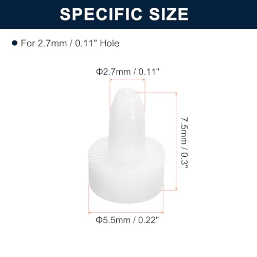 Image of uxcell 20 Pieces White Rubber Stopper, S2.7 Waterproof Plug Holes for 2.7mm / 0.11 inch Hole