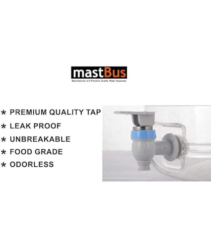 Image of 10L Plastic Water Dispenser for 20 Litre Bottle Jar with Tap Bottom Loading Manual Heavy Duty Durable for Home /Kitchen /Office Compatible Stand, Matka, Pack of 1, Transparen (1), White