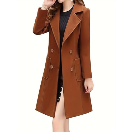 Amazon.com: GVLDPOH Women's Wool Blend Coat Winter Mid Long Double