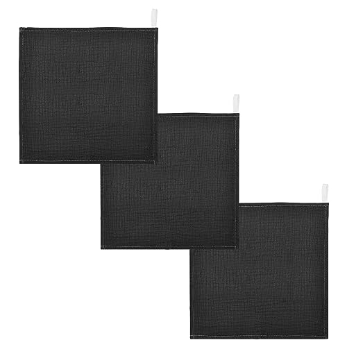 Image of YETTASBIN Solid Black Muslin Baby Hand Washcloths, Soft Cotton Bath Face Towel, 4 Layers Extra Absorbent Feeding Burp Cloth for Newborn Infant Sensitive Skin, 5 Pack
