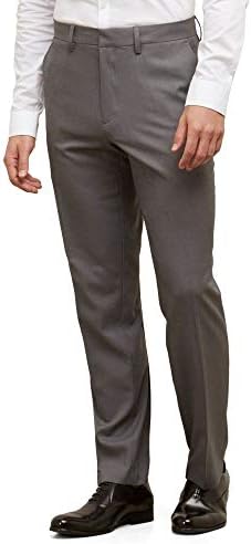 Kenneth Cole REACTION mens Stretch Modern-fit Flat-front dress pants, Dark Grey, 38W x 30L US image 4