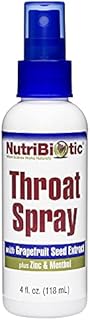 NutriBiotic – Throat Spray with GSE, 4 Fl. Oz | Gentle and Soothing Sore Throat Support with Grapefruit Seed Extract, Zinc & Menthol | Alcohol Free & Non-Medicated