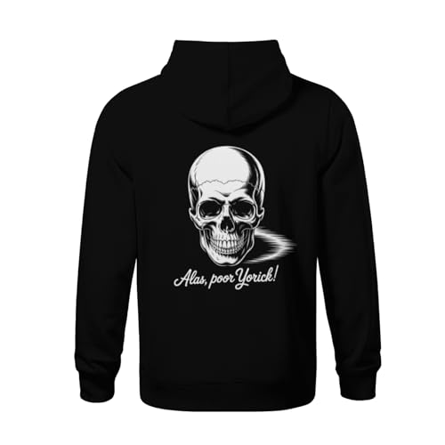 Kids Retro Shakespeare Hamlet Slogan With Skull Boys Girls Lightweight Kangaroo Pocket Fleece Hoodies3