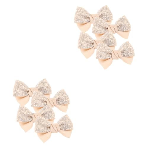 GALPADA 2 Juegos Flor Del Zapato Del Arco Novedad Revestimientos Su Romántico Decoración De Novia Amuletos De Zapatos Para Boda Encantos De Decoraciones De Zapatos Pedrería Beige 4 Uds * 2