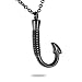 HooAMI Fish Hook Memorial Cremation Ash Urn Pendant Keepsake Necklace,Black