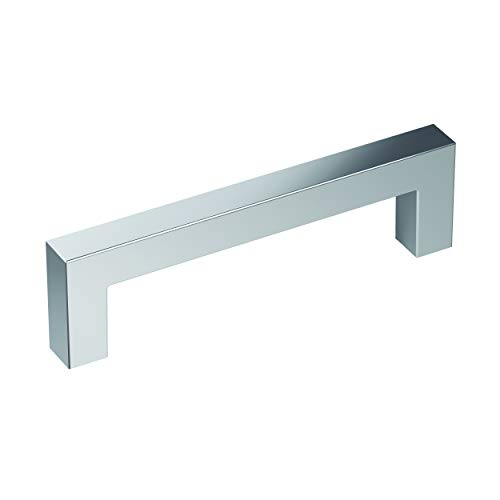 Image of Amerock | Cabinet Pull | Polished Chrome | 3-3 /4 inch (96 mm) Center-to-Center | Monument | 1 Pack | Drawer Pull | Drawer Handle | Cabinet Hardware