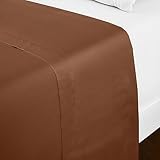 Mellanni King Size Flat Sheet - Iconic Collection Bedding - Hotel Luxury, Extra Soft, Cooling - Wrinkle, Fade, Stain Resistant - 1 Flat Sheet Only (King, Mocha)