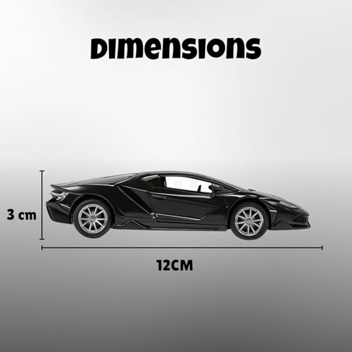 Image of Amisha Gift Gallery Lamborghini Diecast Metal Toy Car for Kids, Black | 1:32 Scale, Pull Back Action, Openable Doors, Realistic Sports Car Model