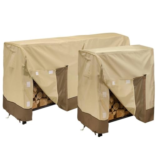 Opatiny Funda impermeable para leña para uso en exteriores, tela Oxford 210D con agujeros de ventilación y bolsa de transporte