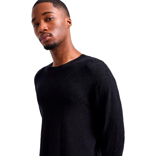 Armani Exchange Men's Allover Logo Jacquard Pullover4