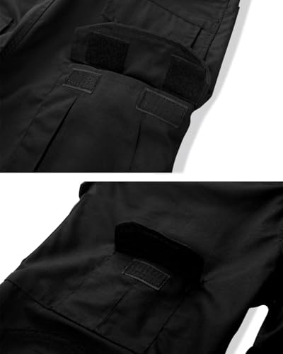 VATINNT Men's Hiking Tactical Trousers Waterproof Camouflage Combat Cargo Trousers Outdoor Military Work Pant with Multi-Pocket G3WF Black 32 - Image 6