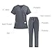 Scrubs for Men Workwear Stretch V-Neck Scrub Top and Pants Medical Uniform with Multi Pocket Unisex Scrub Set S-2XL