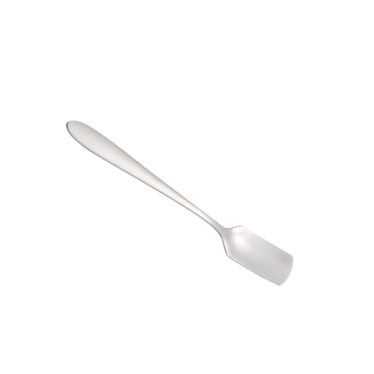 FUNOMOCYA Long Handle Silver Square Spoon Set Stainless Steel 304 Grade for Iced Tea Desserts