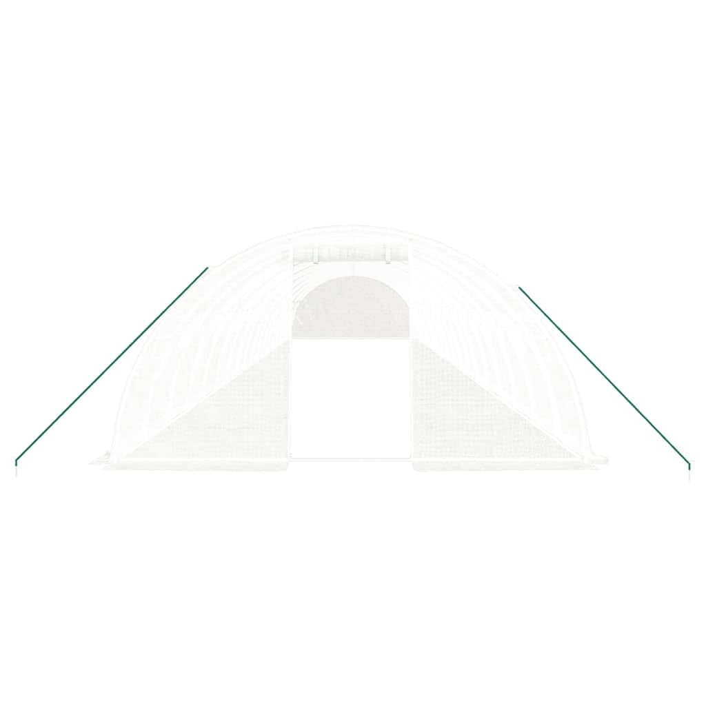 Szklarnia ze stalową ramą, biała, 72 m², 18 x 4 x 2 m, PE 140 g m², tunel foliowy do szklarni pomidorów, inspektów, uprawy, ochrona przed zamarzaniem, wentylacja, ogród i taras
