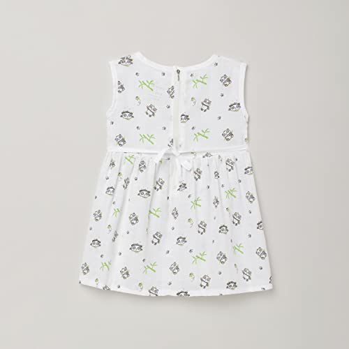 Image of The Boo Boo Club Baby Girls Knee-Length Dress (Tbbc-Mus-Frk-05-01 Black Panda 3 Months-6 Months), White, 3-6 Months