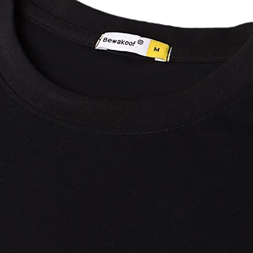Image of Bewakoof Men's Graphic Printed 100% Cotton T-Shirt - Oversized Fit, Round Neck, Half Sleeves
