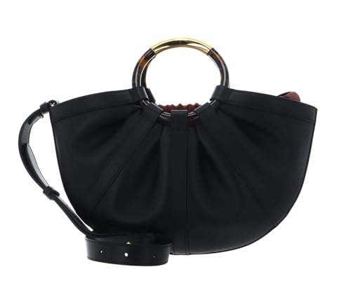 Bolso bandolera de cuero liso Coccinelle Shell con elegante diseño curvo