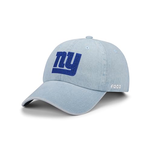 FOCO New York Giants NFL Rhinestone Logo Denim Casual Cap