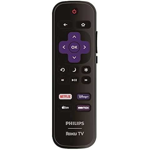 OEM Replacement Remote Control Compatible with All Philips Roku TV Smart TVs【Only Works with Philips Roku TV, Not for Roku Stick and Roku Box】 (Netflix/Disney Plus/Apple TV+ / HBO Max) Cover