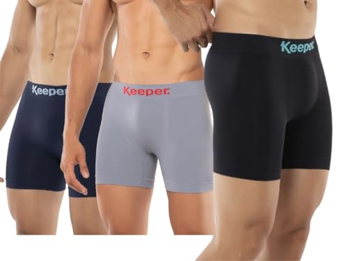 Kit 3 cuecas boxer sem costura microfibra escolha as cores (P (38/40), Preto/Marinho/Prata)