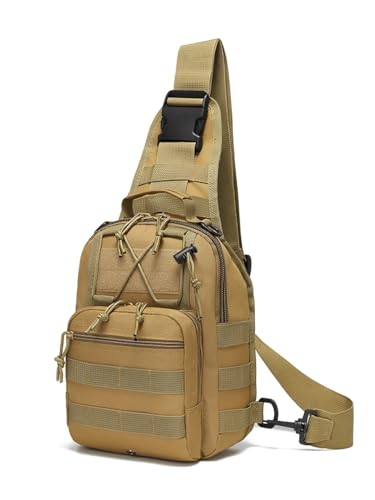 Tactical Sling Bags for Men, 6L Military Sport Crossbody Bags with Adjustable Shoulder Strap, Lightweight Shoulder Backpack for Daily Outdoor Sports, Fitness, Travel, Cycling, Jogging