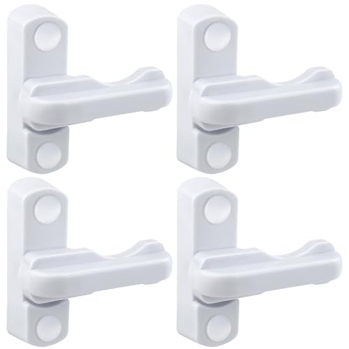 4 Pack Window Jammer Locks Extra Security Sash Jammers Blocker Anti Theft Home Latch for PVC/uPVC Bathroom Balcony Windows and Doors, White