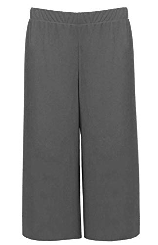 Women’s Wide Leg Palazzo 3/4 Short Trousers, Black, Size 10