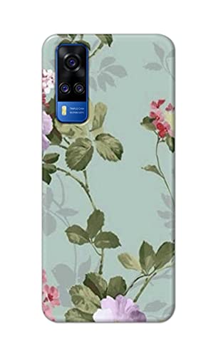 Image of Printed Hard Back Cover Case for Vivo Y51 (2020) | Vivo Y51A | Vivo Y31 Back Cover (Floral Painting) -702