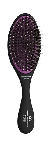 Olivia Garden OG Brush Styler with Boar and Nylon Bristles - Hair Brush for Men Women Kids - For Wet and Dry Hair - Ideal for All Hair Types - Smooths and Adds Shine Jet Black