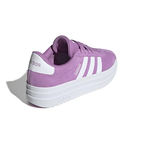 Image of adidas Womens Vl Court Bold Lace Up Sneakers Shoes Casual - Pink