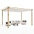 Klysiora 10x13ft Woodgrain Aluminium Pergola Upgraded Retractable Outdoor Pergola with Canopy Modern Gazebo for Backyard, Patio, Porch, Grape Trellis - Beige Curtains