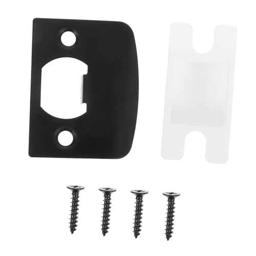 Mipcase 1 Ensemble Guide De Serrure De Porte Plaque De Renfort Pour Pêne Dormant Plaques De Porte Pour Portes Intérieures Plaque De Réparation De Fixation De Verrouillage Métal Black