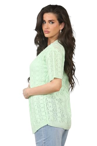Image of Loxdonz Women's Short Sleeve Cropped Cardigan Sweaters Open Front Bolero Short Shrugs for Women