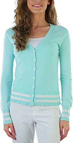 Image of ToBeInStyle Women's Long Sleeve Button Down V-Neck Cardigan