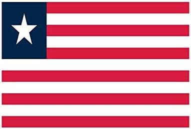 Bandiera Liberia 300 x 450 cm in Poliestere Nautico Ignifugo 115 g/mq per Uso Interno ed Esterno con Finiture Professionali, Doppie Cuciture, Corda e Guaina, Colori Brillanti e Duraturi