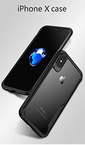 Image of REALCASE Back Cover Compatible for iPhone X /Xs | Transparent Clear Gel TPU Bumper Shock Proof Back Cover Case Design for iPhone X /Xs (B-Black)