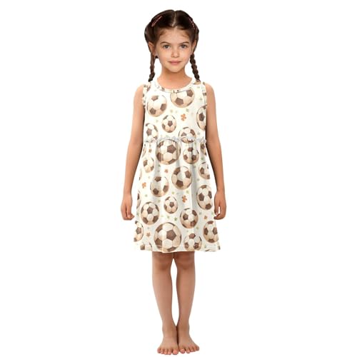 KLL Watercolor Brown Football Girl Dresses Cute Sundress Comfy Outfits Sleeveless4