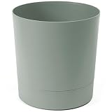 Pullmer Maceta con plato, maceta para plantas de interior, para interiores y exteriores (28 cm de diámetro, color menta)