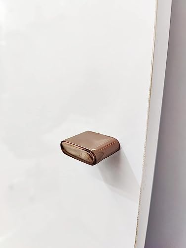 Image of Brass Cubic Shape Door Pull Handle Knobs for Drawer & Cabinets (Pack of 10, PVD Rosegold)