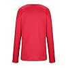 2025 Fashion T Shirts Womens Blouse Loose Tunic Women's Fashion Casual Round Neck Solid Color Bottoming Shirt Long Sleeve Top T Shirt Embroide Blouse Women (Red, XL) #3
