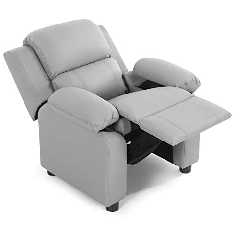 HONEY JOY Kids Recliner with Adjustable Position and Armrest Storage Cover